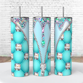 Sophisticated Jewels Diamonds Looking Aqua Blue 20 Oz Tumbler coffee Cup