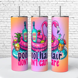 Pool Hair Don’t Care Pink Flamingo Float Summer 20 Oz Tumbler coffee Cup