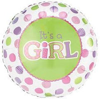 NEW! IT'S A GIRL Baby Shape Shower Balloons Decoration Supplies Teddy Bear Dots