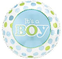 New! It's A BOY Baby Shape Shower Balloons Decoration Supplies Bottle Dots