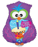 Purple OWL Happy Birthday PARTY Balloons Decorations Supplies