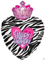 PRINCESS ZEBRA CROWN Balloons Birthday party Decoration Supplies 16th 13th Girl