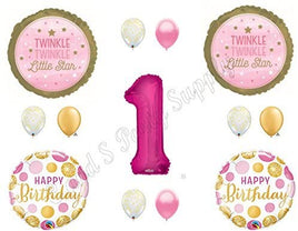 1ST BIRTHDAY TWINKLE TWINKLE LITTLE STAR GIRL Balloons Decoration Supplies Nursery Rhymes