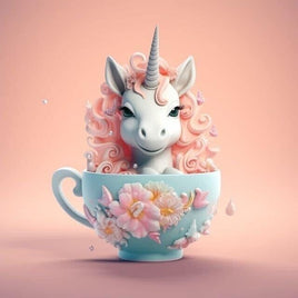 Sublimation 3D Unicorn Teacup Ready to Press Transfer  20 ounce skinny tumbler