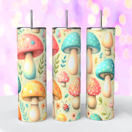 Pastel Mushrooms Retro 20 oz Tumbler coffee Cup sublimated gift Valentine’s Day