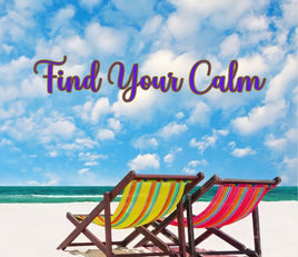 Sublimation Beach Find Your Calm ready  Press Transfer 20 oz skinny tumbler