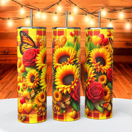Yellow sunflowers And red Roses Image 20 Oz Tumbler coffee Cup sublimated