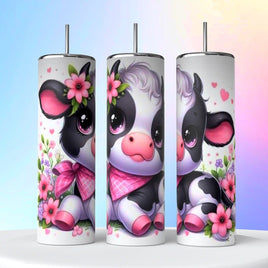 Cute black And White Cow In Pink Image 20 Oz Tumbler coffee Cup sublimation