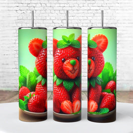 Berry Bear-y Strawberries Image 20 Oz Tumbler coffee Cup sublimation Garden