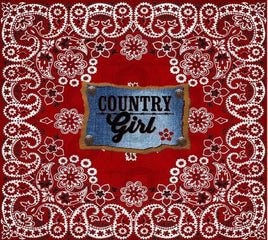 Sublimation Red Bandana Country Girl ready  Press Transfer 20 oz skinny tumbler