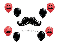 RED MUSTACHE MADNESS BIRTHDAY Balloons Decorations Supplies baby shower