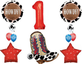 1st Birthday Cowboy Boots Howdy Party Balloons Decoration Supplies western rodeo