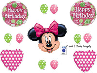 PINK MINNIE MOUSE Polka Dots Balloons Happy Birthday party Decoration Supplies