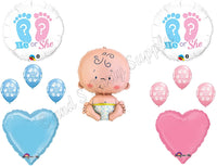 GENDER REVEAL He/She? BOY GIRL BABY SHOWER Balloons Decorations Supplies