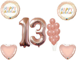 Rose Gold 13th Birthday Party Balloons Decoration Supplies Dots Thirteen