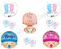 NEW!! GENDER REVEAL He/She? BOY GIRL BABY SHOWER Balloons Decorations Supplies