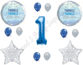 1ST BIRTHDAY TWINKLE TWINKLE LITTLE STAR BOY Balloons Decoration Supplies Nursery Rhymes