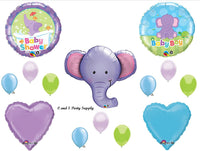 PURPLE ELEPHANT BABY BOY BALLOONS Decorations Supplies Baby Shower Jungle Zoo by Qualatex