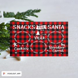 SNACKS FOR SANTA buffalo plaid placemat