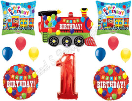 1st TRAINS Engine Birthday Party Balloons Decoration Supplies First Boy