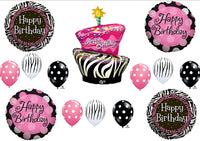 Zebra Stripe Cake Polka Dot Birthday Party balloons Decorations Supplies