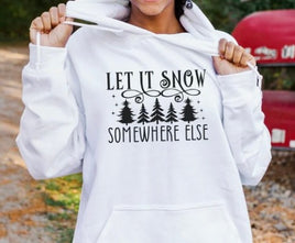 Let it Snow Somewhere Else single color Screen Print TRANSFER ONLY